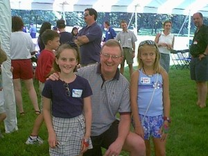 Caelin and Rachel with Dr. Gearhart at Johns Hopkins Exstrophy Picnic