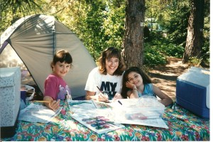 Jessica camping with Alice Ambrose
