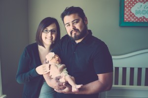 Jessica with her husband Philip and baby Adalynn Rae,